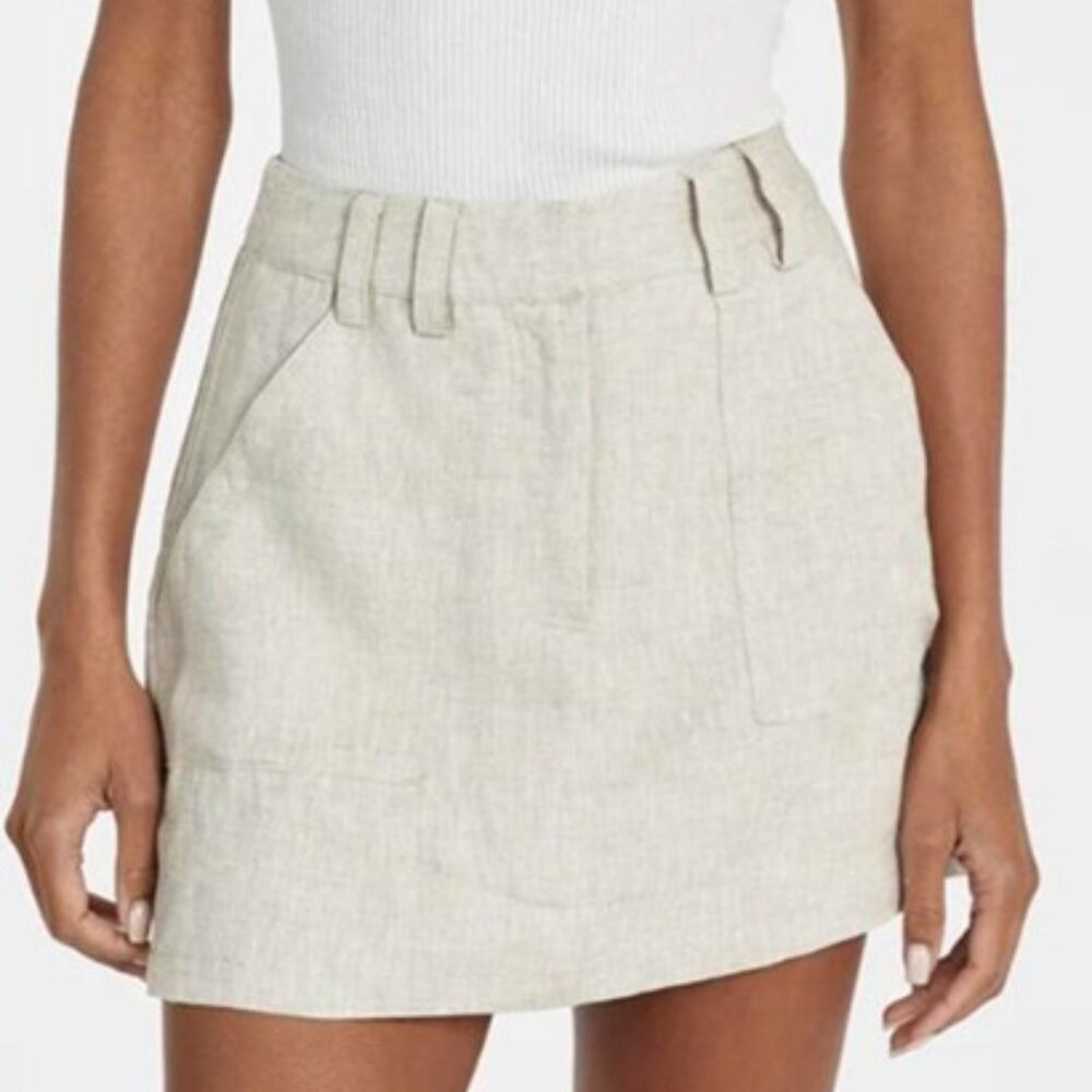 SIMONS linen fitted skirt beige size medium
